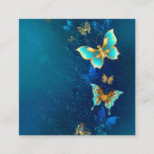Golden Butterflies op een blauwe achtergrond Informatiekaartje (Voorkant)
