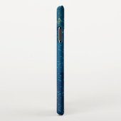 Golden Butterflies op een blauwe achtergrond iPhone Hoesje (Rechterkant)