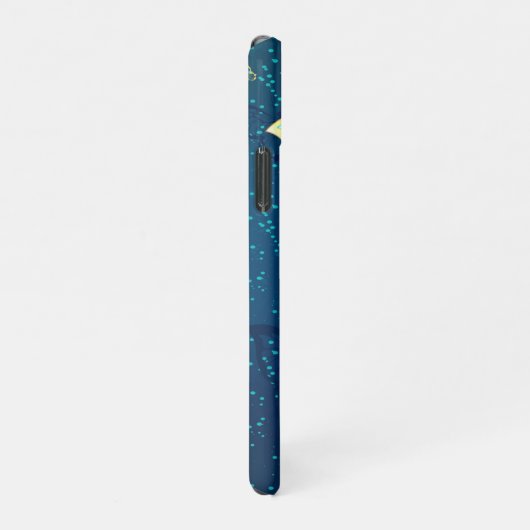 Golden Butterflies op een blauwe achtergrond iPhone Hoesje (Rechterkant)