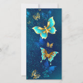Golden Butterflies op een blauwe achtergrond Kaart (Voorkant)