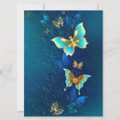 Golden Butterflies op een blauwe achtergrond Kaart (Voorkant)