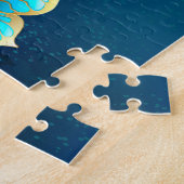 Golden Butterflies op een blauwe achtergrond Legpuzzel (Zijkant)