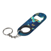 Golden Butterflies op een blauwe achtergrond Mini Flessenopener (Voorkant Gekanteld)