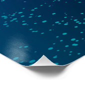 Golden Butterflies op een blauwe achtergrond Perfect Poster (Hoek)