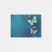 Golden Butterflies op een blauwe achtergrond Post-it® Notes (Voorkant)