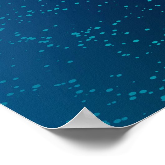 Golden Butterflies op een blauwe achtergrond Poster (Hoek)