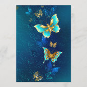 Golden Butterflies op een blauwe achtergrond Programmakaart (Voorkant)
