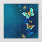 Golden Butterflies op een blauwe achtergrond Programmakaart (Voorkant)