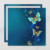 Golden Butterflies op een blauwe achtergrond Programmakaart (Voorkant / Achterkant)