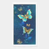 Golden Butterflies op een blauwe achtergrond Servet (Voorkant)