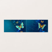 Golden Butterflies op een blauwe achtergrond Visitekaartje (Buitenkant ongevouwen)