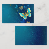 Golden Butterflies op een blauwe achtergrond Visitekaartje (Voorkant / Achterkant)