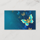 Golden Butterflies op een blauwe achtergrond Visitekaartje (Voorkant)