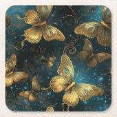 Golden Butterflies Papier Onderzetter (Voorkant)