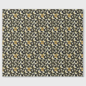 Golden butterflies Pattern 20.bw Black BG Cadeaupapier (Vlak)