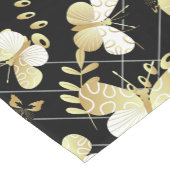 Golden butterflies Pattern 20.bw Black BG Korte Tafelloper (Hoek)