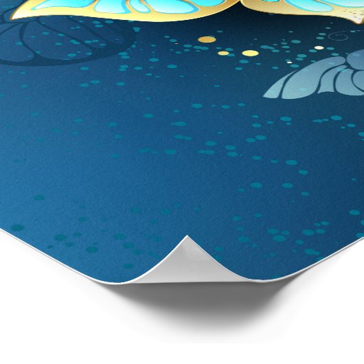 Golden butterflies poster (Hoek)