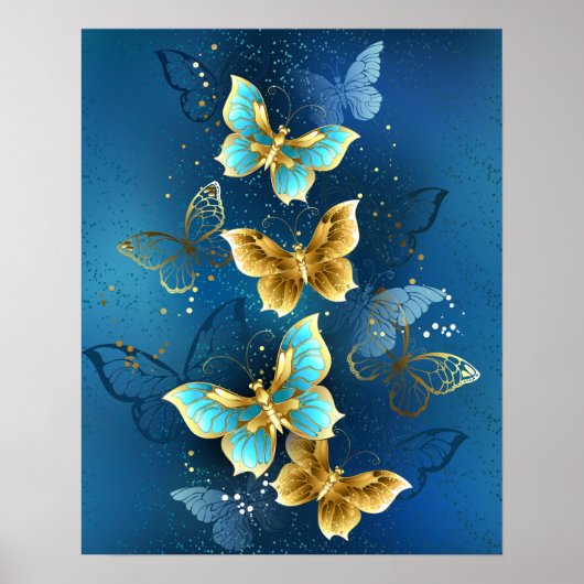 Golden butterflies poster (Voorkant)