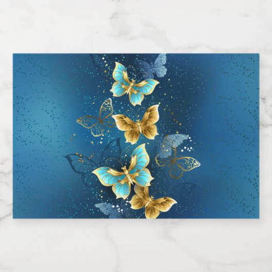 Golden butterflies sparkling wijnetiket (Enkel label)