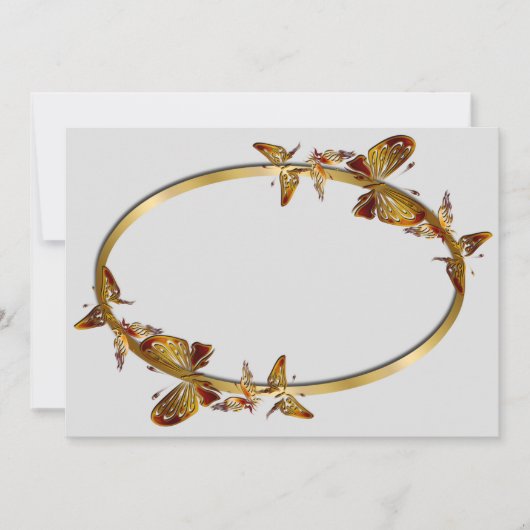 Golden Butterflies Uitnodiging (Voorkant)