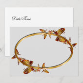 Golden Butterflies Uitnodiging (Voorkant / Achterkant)