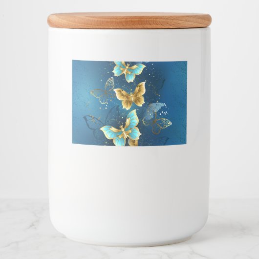 Golden butterflies voedselcontainer etiket (Voorkant)