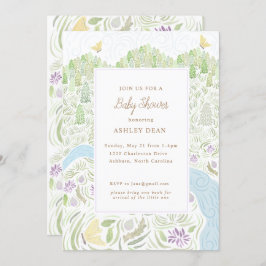 Golden Butterfly Baby shower Kaart