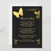 Golden Butterfly Bedankt voor je foto-sympathiekaa (Achterkant)