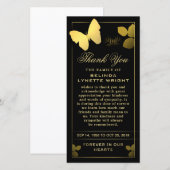 Golden Butterfly Bedankt voor je sympathiekaart (Voorkant / Achterkant)