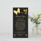 Golden Butterfly Bedankt voor je sympathiekaart (Staand voorkant)