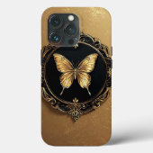 Golden Butterfly binnen ingelijst ontwerp Case-Mate iPhone Case (Achterkant)