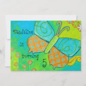 Golden Butterfly Birthday Uitnodiging (Voorkant)