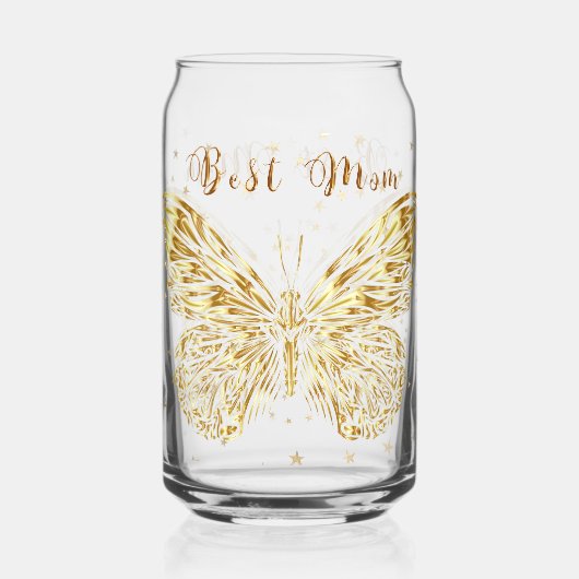 Golden Butterfly Blikvorm Glas (Achterkant)