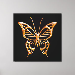 Golden Butterfly Canvas Afdruk