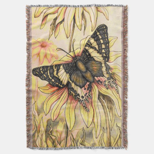 Golden Butterfly Deken (Voorkant Verticaal)