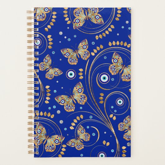 Golden Butterfly Evil Eye Patroon Planner (Voorkant)