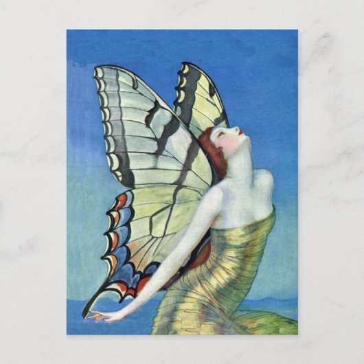 Golden Butterfly Fairy Briefkaart (Voorkant)