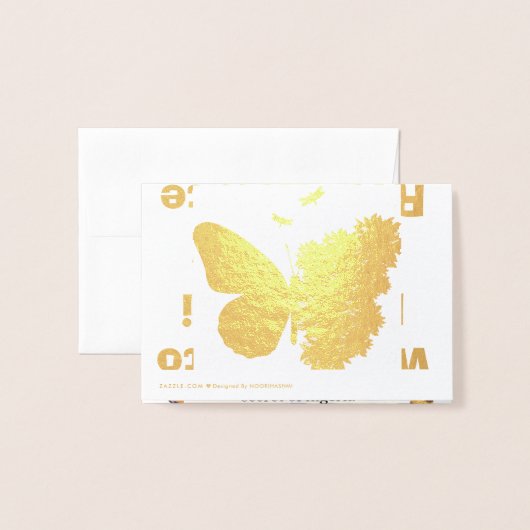 GOLDEN BUTTERFLY 🦋 FOLIE KAART (Met envelop)