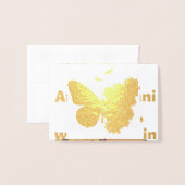 GOLDEN BUTTERFLY 🦋 FOLIE KAART (Voorkant met envelop)