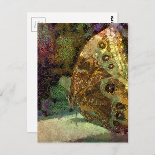 Golden Butterfly, Klimt, kunst, vlinderkunst Briefkaart (Voorkant / Achterkant)