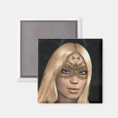 Golden Butterfly Masked Fairy Fantasy Magnet (Voorkant / Achterkant)