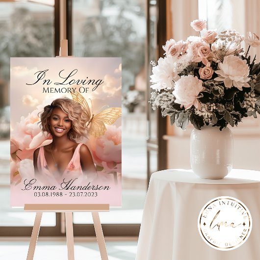 Golden Butterfly Memorial welkomstbord Poster