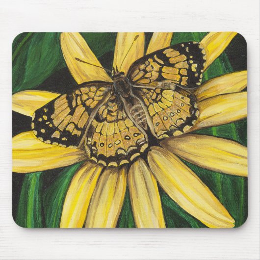 Golden Butterfly Mousepad Muismat (Voorkant)
