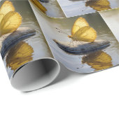 Golden Butterfly On a Rock in Water Cadeaupapier (Rol Hoek)