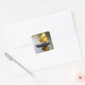 Golden Butterfly On a Rock in Water Vierkante Sticker (Envelop)
