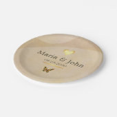 Golden Butterfly Paper Borden Papieren Bordje (Gekanteld)