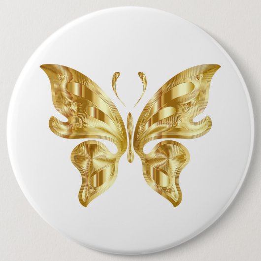 GOLDEN BUTTERFLY RONDE BUTTON 6,0 CM (Voorkant)