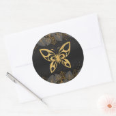 Golden Butterfly Ronde Sticker (Envelop)