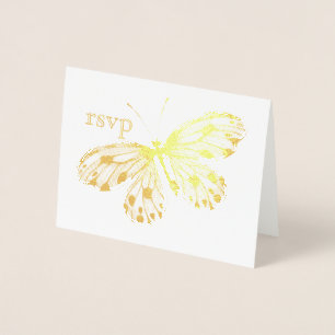 Golden Butterfly RSVP Folie Kaarten