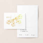 Golden Butterfly RSVP Folie Kaarten (Display)